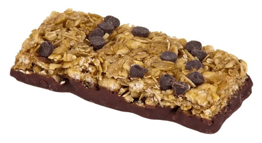 closeup of a granola bar without a wrapper