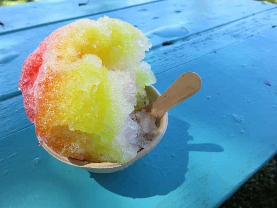 multiple coloured snow cone