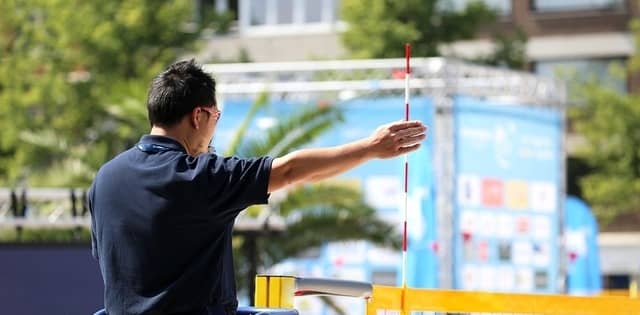 Beach volleyball referee