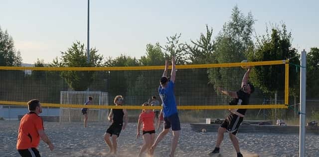 Coed volleyball game