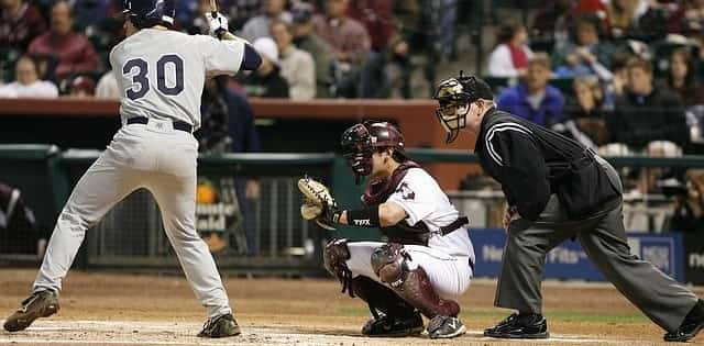 Baseball game being played