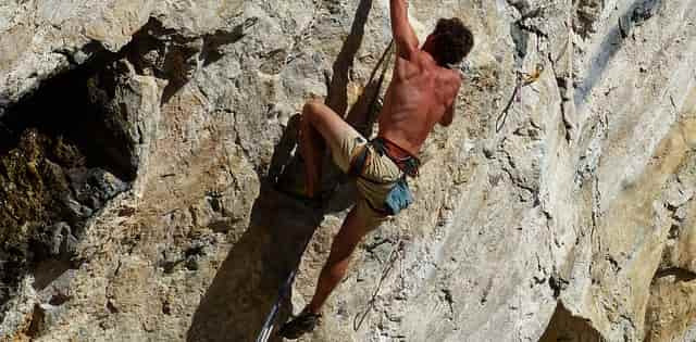 A rock climber 