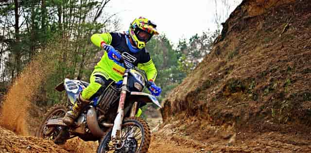 A person riding motocross