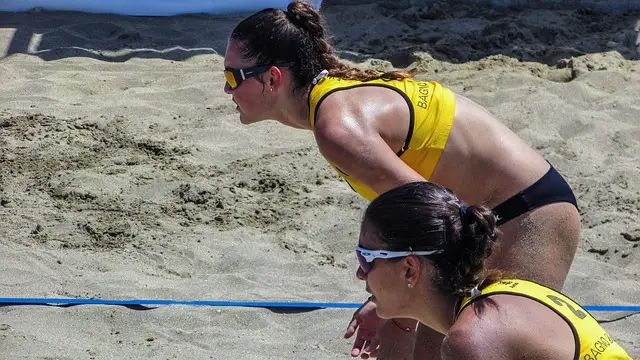 Two beach volleyball players